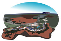 Yulara Resort and Uluru Kata Tjuta National Park in Northern Territory Australia
